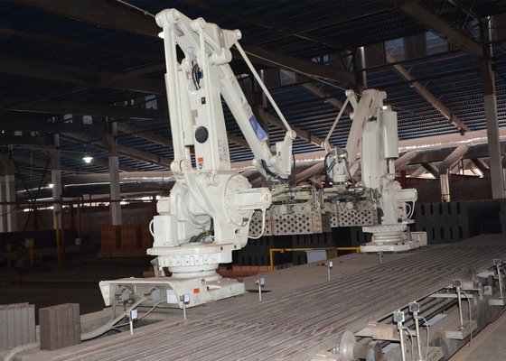 robot automático del bloque del ladrillo de la arcilla que fija el amontonamiento de la maquinaria para la cadena de producción del ladrillo de la arcilla