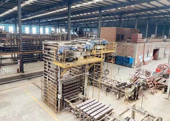 Línea de producción automática para la fabricación de bloques huecos de arcilla con secador de túnel y grandes capacidades de 800 toneladas / día